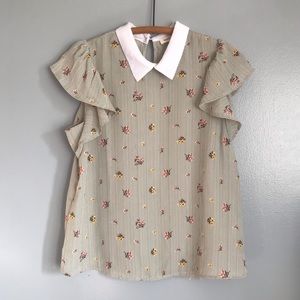 Monteau Blouse Top with Collar Medium